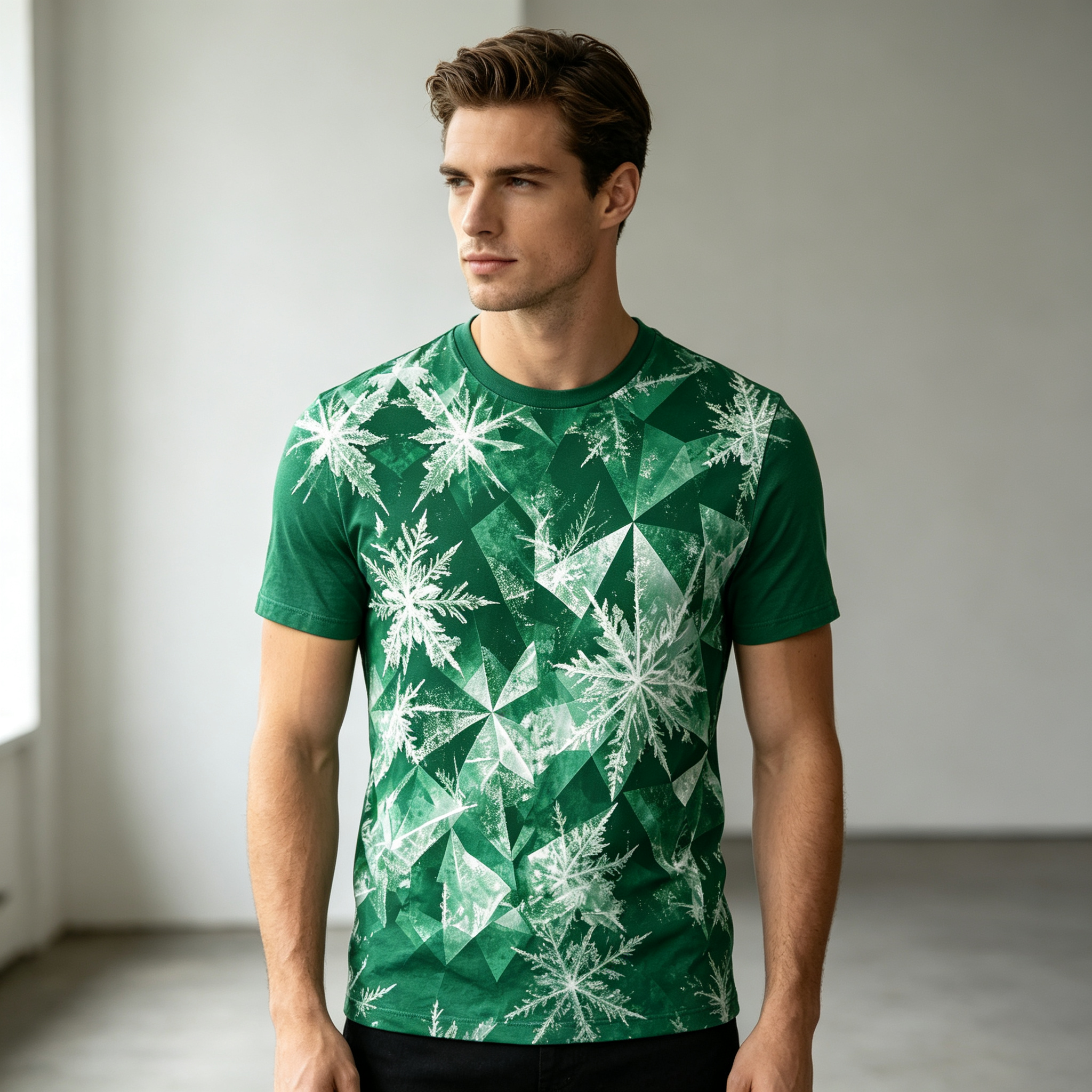 Mens European-American Style Print Short Sleeve Tee - view 3