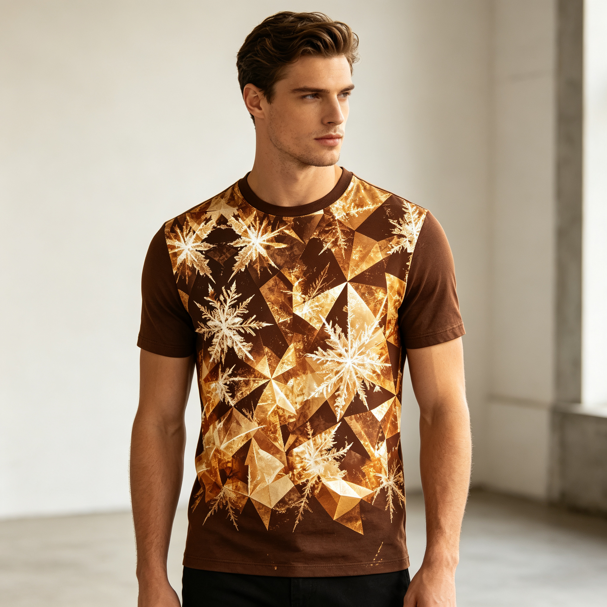 Mens European-American Style Print Short Sleeve Tee - view 4
