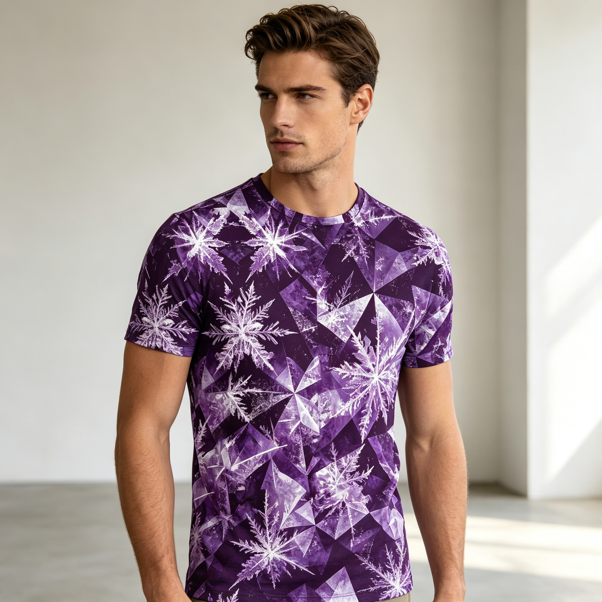 Mens European-American Style Print Short Sleeve Tee - view 9