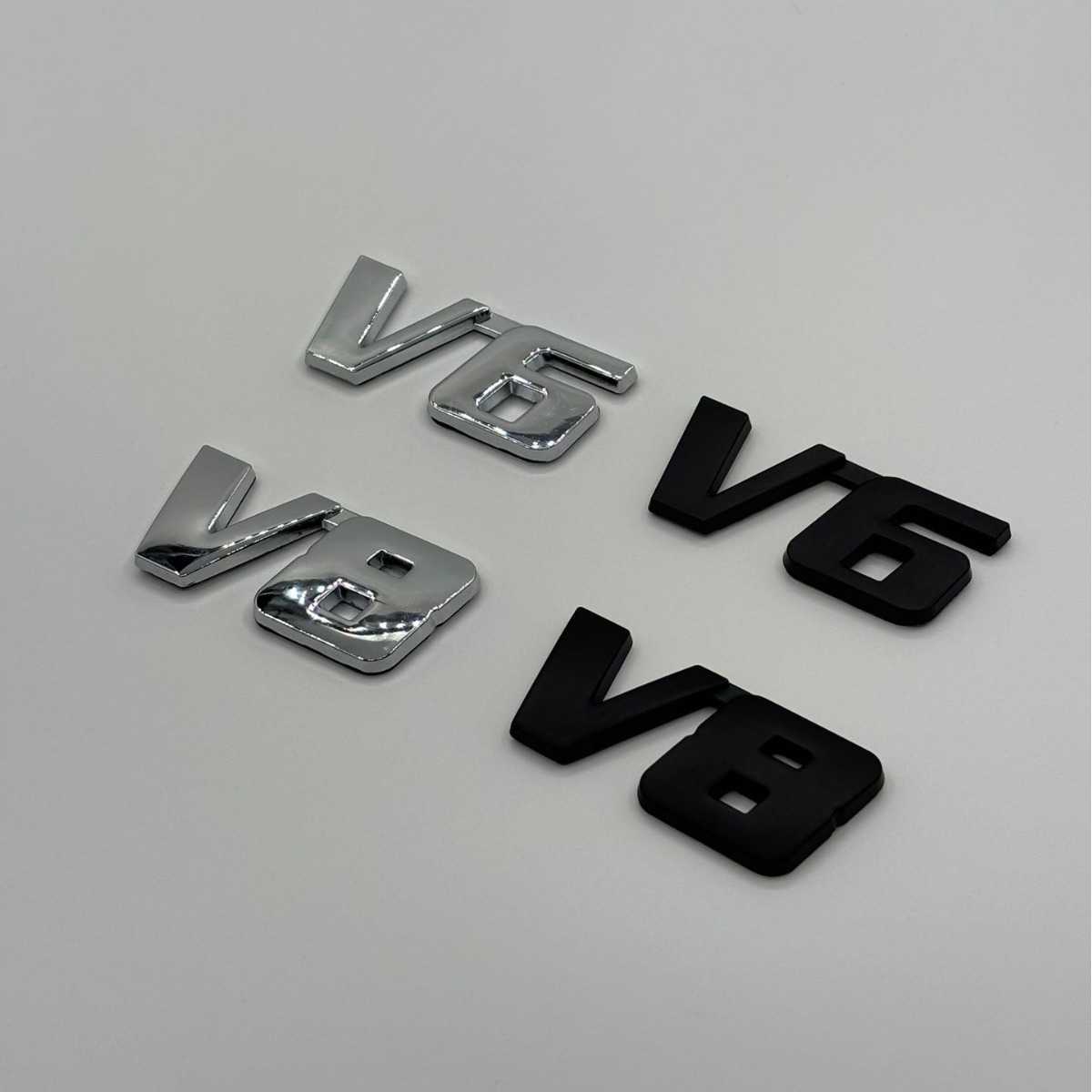 Metallo V6 Auto Emblema Adesivo Auto Spostamento Adesivo Auto Emblema Motore A Sei Cilindri Logo V6 Coda Emblema L26917-image