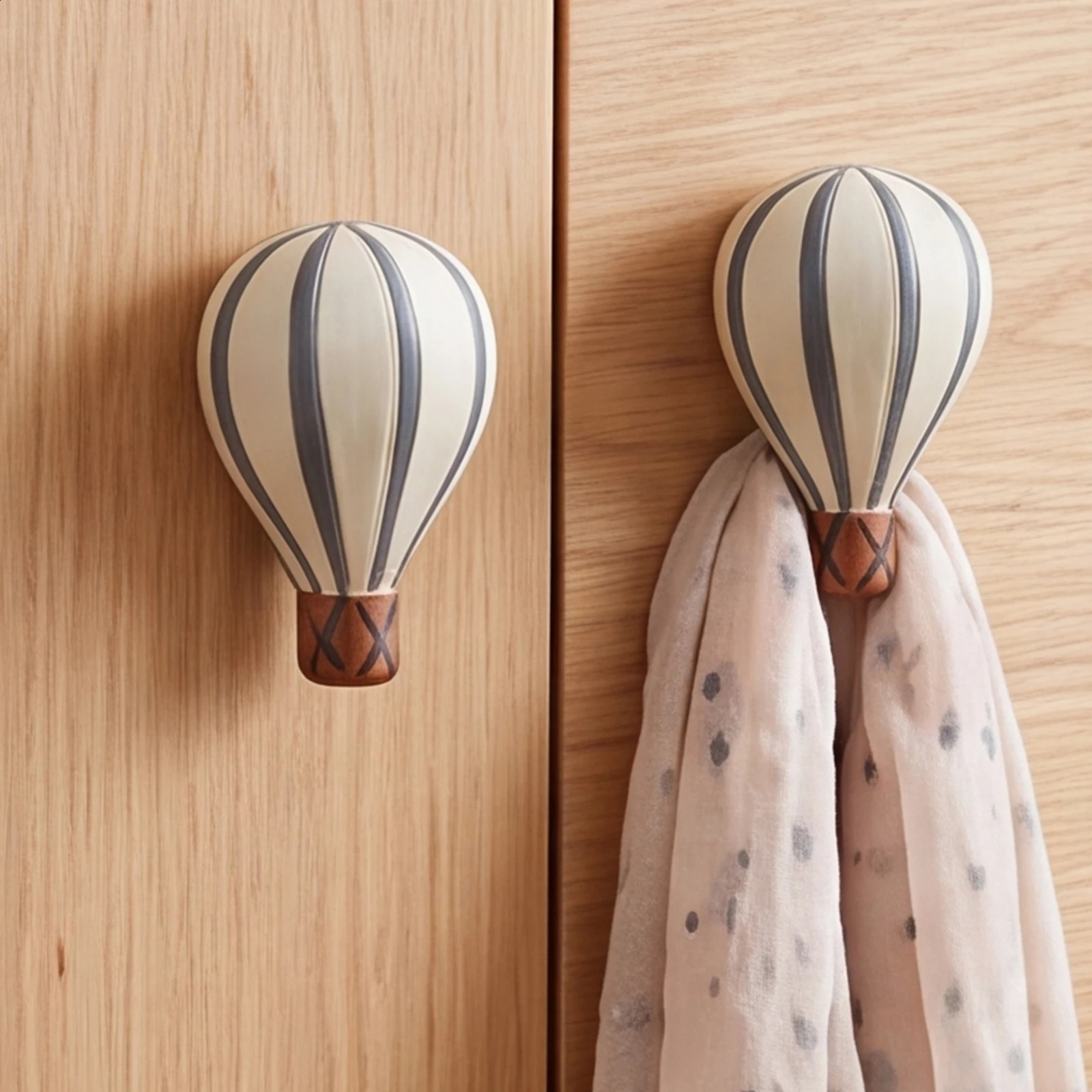 Manopole In Resina Blu A Righe Con Mongolfiera Manopole Per Mobili Manopole Per Porte Per Comò Per Decorazioni Per La Casa Hardware Per Cucina Armad-image
