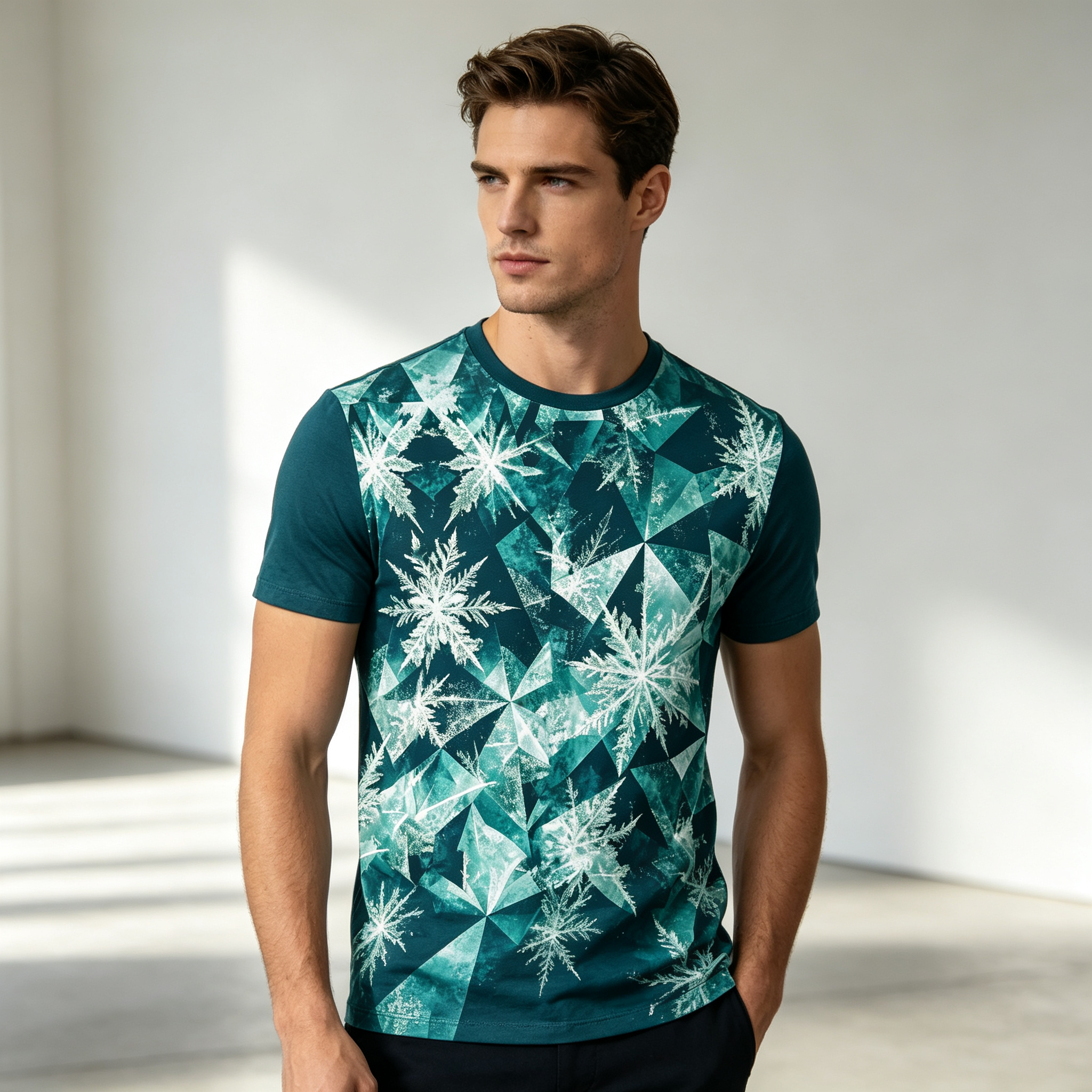 Mens European-American Style Print Short Sleeve Tee - view 7