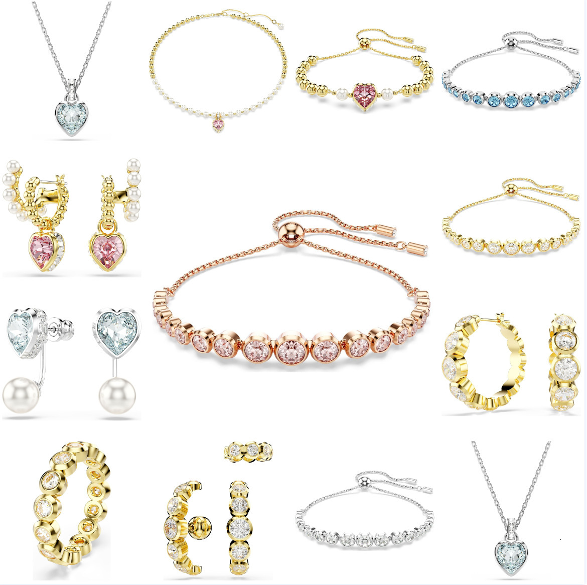 Cigno Collane Designer Swarovskilyity Swarski Collane Arianna Sawarovski Per Donna Jewerly New Imber Heart Collana Imitazione Perla Bracciale Orecch-image