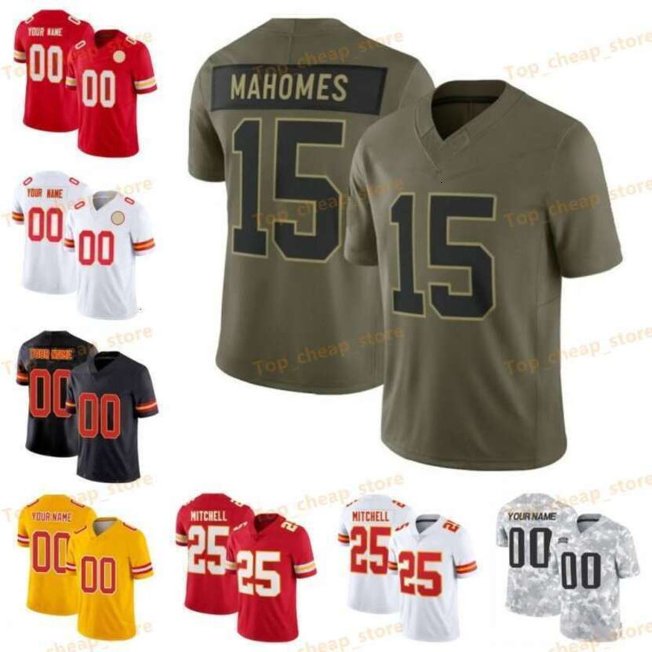 Josh Simmons Patrick Mahomes Saluto Al Servizio Maglia Da Calcio Xavier Worthy Travis Kelce Chris Jones Trent Mcduffie Harrison Butker Derrick Thoma-image