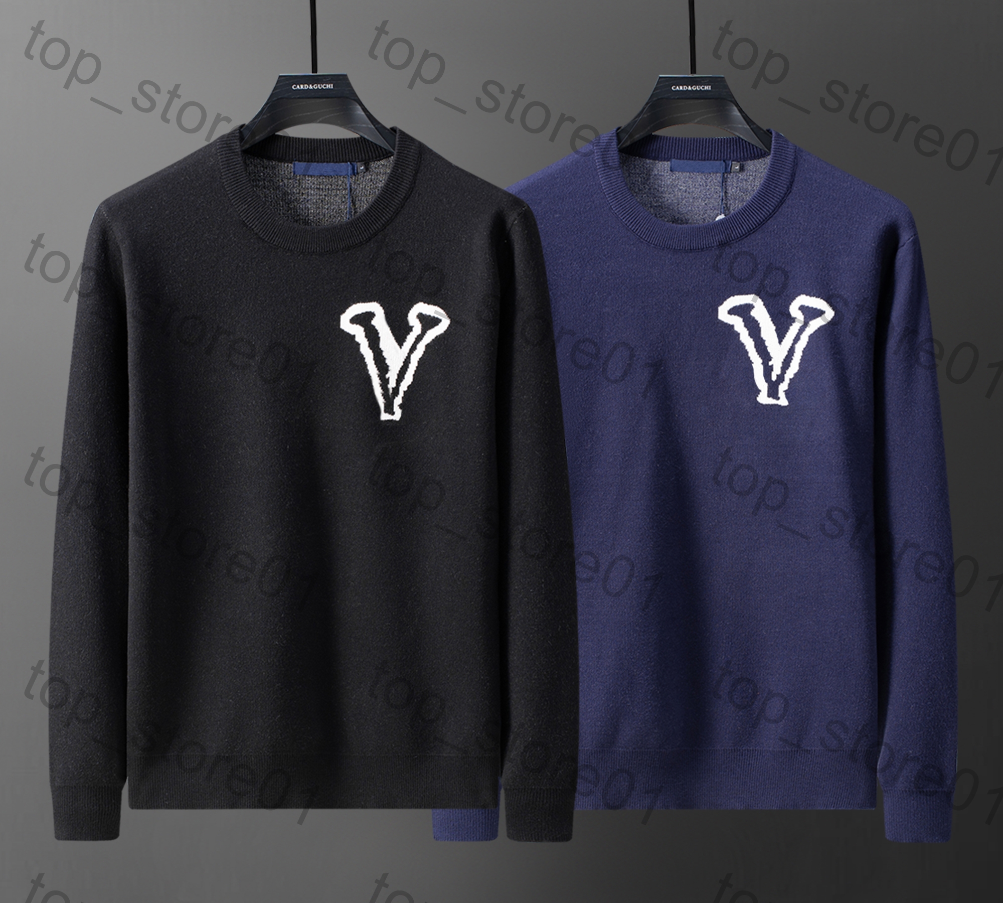 5A Maglione Da Uomo Maglione Firmato Da Donna Maglione Lavorato A Maglia Jacquard Lettera Modello Ricamo Vintage Comodo Maglione Casual A Maniche Lu-image