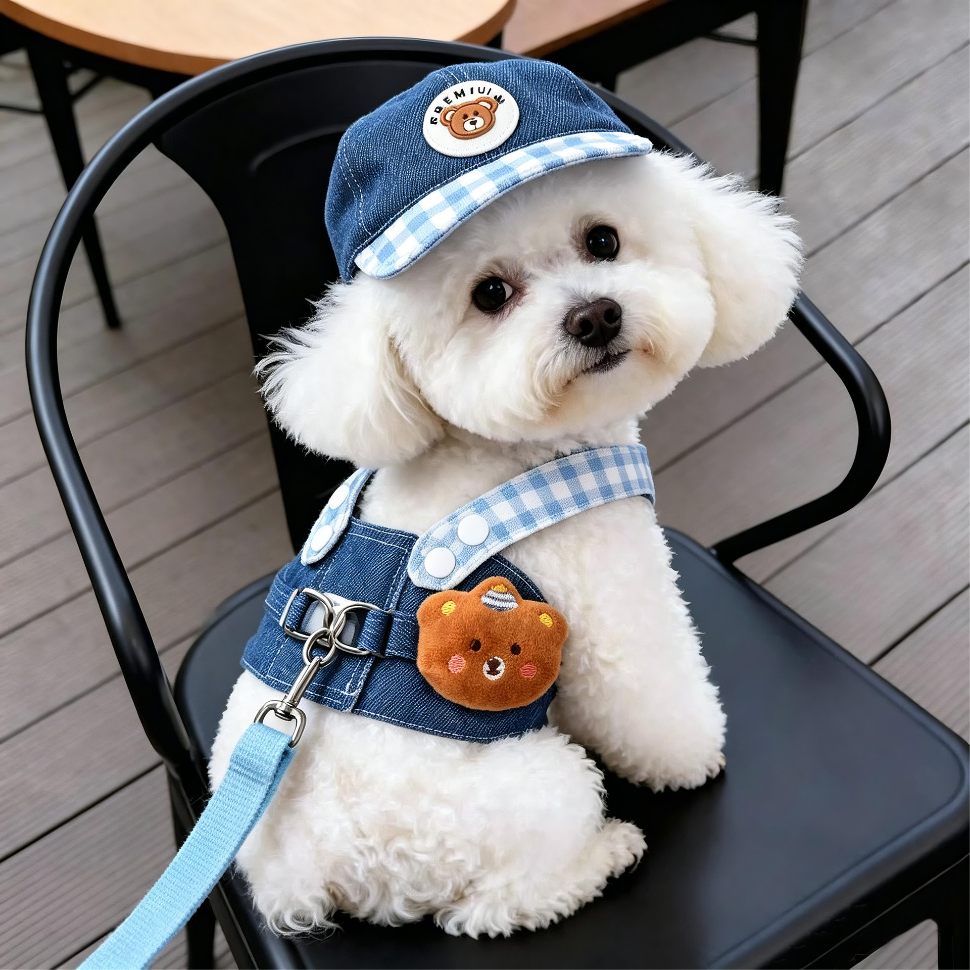 Cats pet cartoon Leashes Set traction rope out of the anti-break-free I-shaped adjustable pet puppet Teddy small dogs