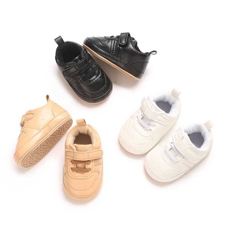 Novità 0-18M Scarpe Per Neonati E Bambini Tinta Unita Moda Sportiva PU Suola In Gomma Morbida Prima Camminata E Scarpa Sportiva Per Il Tempo Libero-image