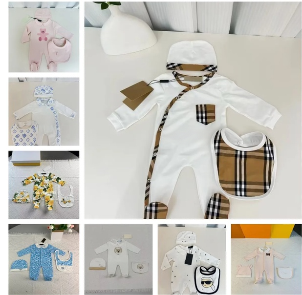 Abbigliamento Da Pagliaccetto Set Di Tute Neonate Per Neonati Con Berretto Bavaglino 100% Cotone Pagliaccio Per Bambini Salti Da Ragazzo Abiti Da Ra-image