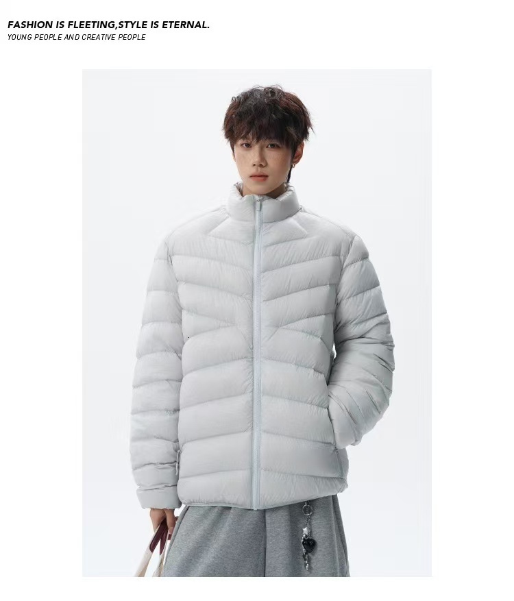 Quality Mens Parka Winter Jacket Men Cotton Padded Puffer Jackets Men Fashion Top Zipper Up Solid Color Outerwear Coats 90% down content Waterproof an - view 6