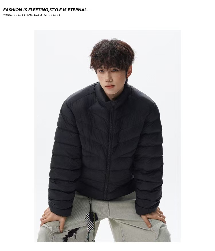 Quality Mens Parka Winter Jacket Men Cotton Padded Puffer Jackets Men Fashion Top Zipper Up Solid Color Outerwear Coats 90% down content Waterproof an - view 4