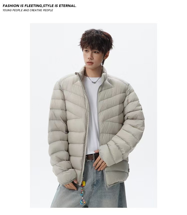 Quality Mens Parka Winter Jacket Men Cotton Padded Puffer Jackets Men Fashion Top Zipper Up Solid Color Outerwear Coats 90% down content Waterproof an - view 5
