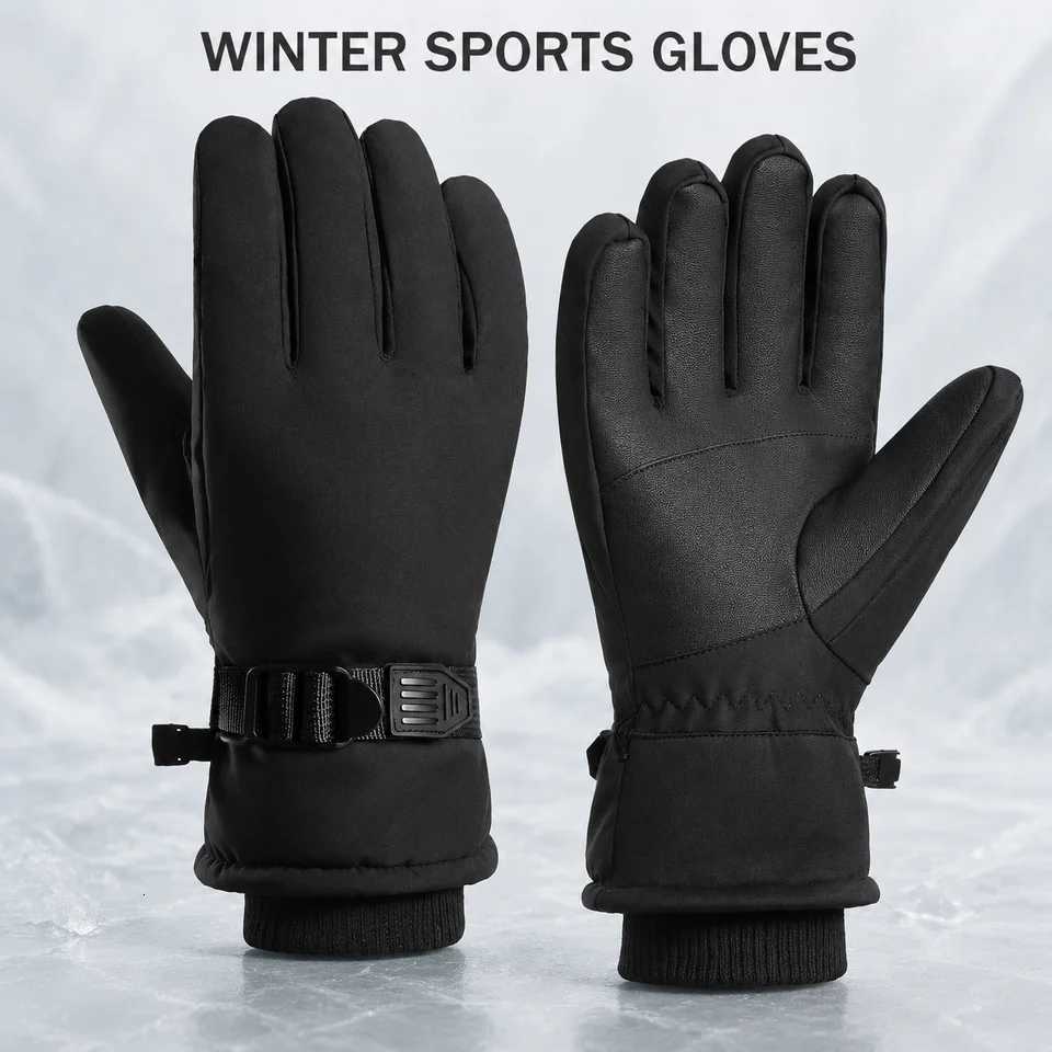 Guanti Da Sci Uomo Donna Guanti Invernali Isolati Resistenti Al Freddo Palmo Antiscivolo Cinturino Da Polso Regolabile Guanti Caldi Per Motociclismo-image