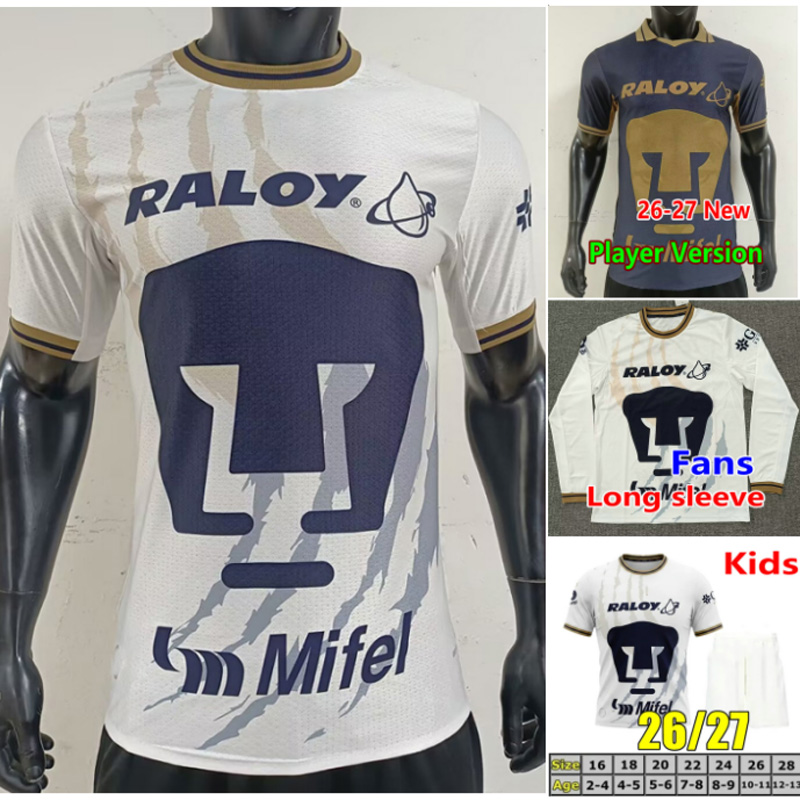 2026 2027 Liga MX FC Unam Maglie Da Calcio Fans Player Versione 26 27 Casa Lontano 3A Maglia Da Calcio Salvio G.Martinez R.Lopez Carrasquilla Camise-image