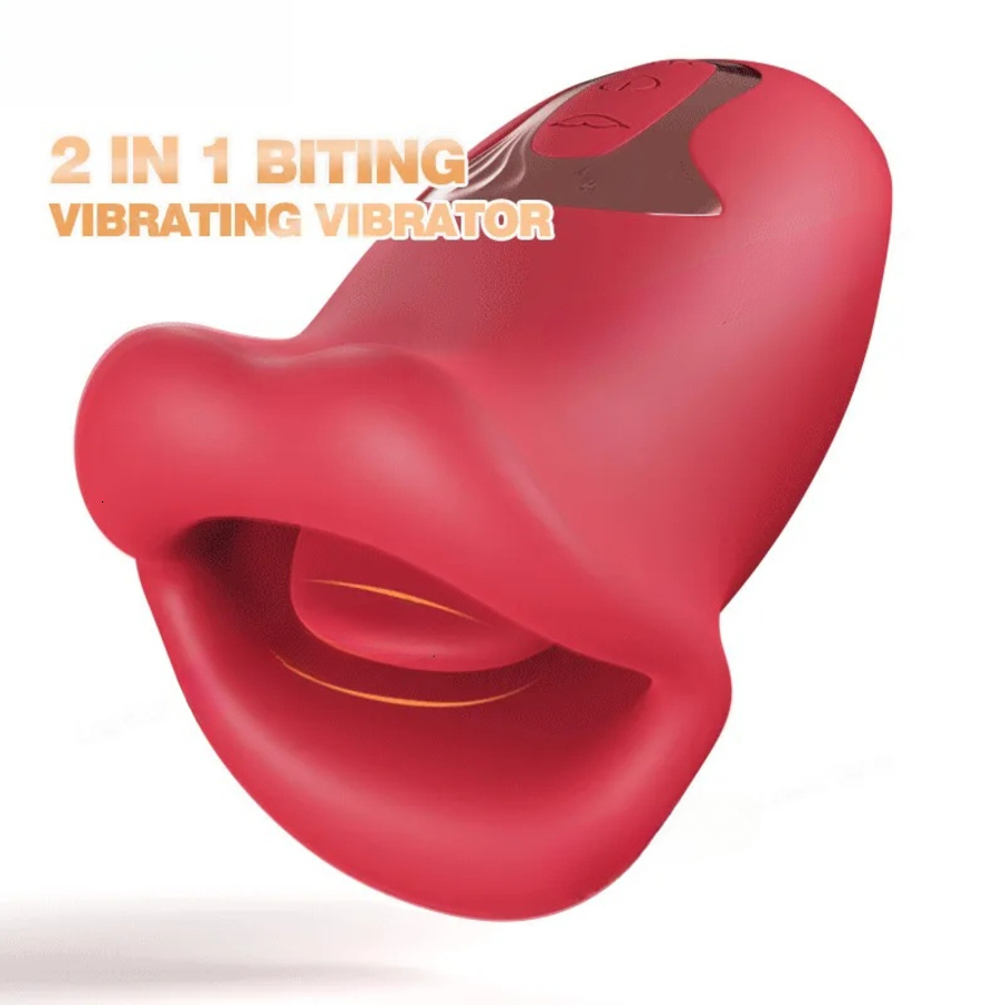 Vibratori Licklip Bocca Che Morde Vibratore Leccare La Lingua Giocattoli Orali Per Adulti Giocattoli Sessuali Per Le Donne Modalità Vibranti Stimola-image