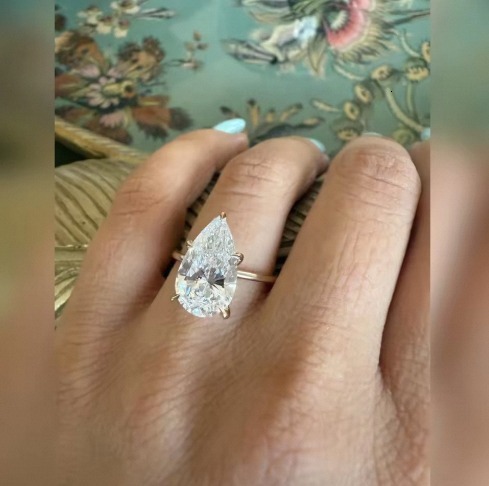 Pear Cut Lab Grown Diamond Ring Women Luxury 925 Sterling Silver GRA Certified VS-VVS E/F Clarity Wedding Engagement - view 3