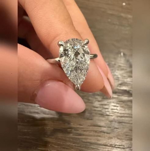 Pear Cut Lab Grown Diamond Ring Women Luxury 925 Sterling Silver GRA Certified VS-VVS E/F Clarity Wedding Engagement - view 7