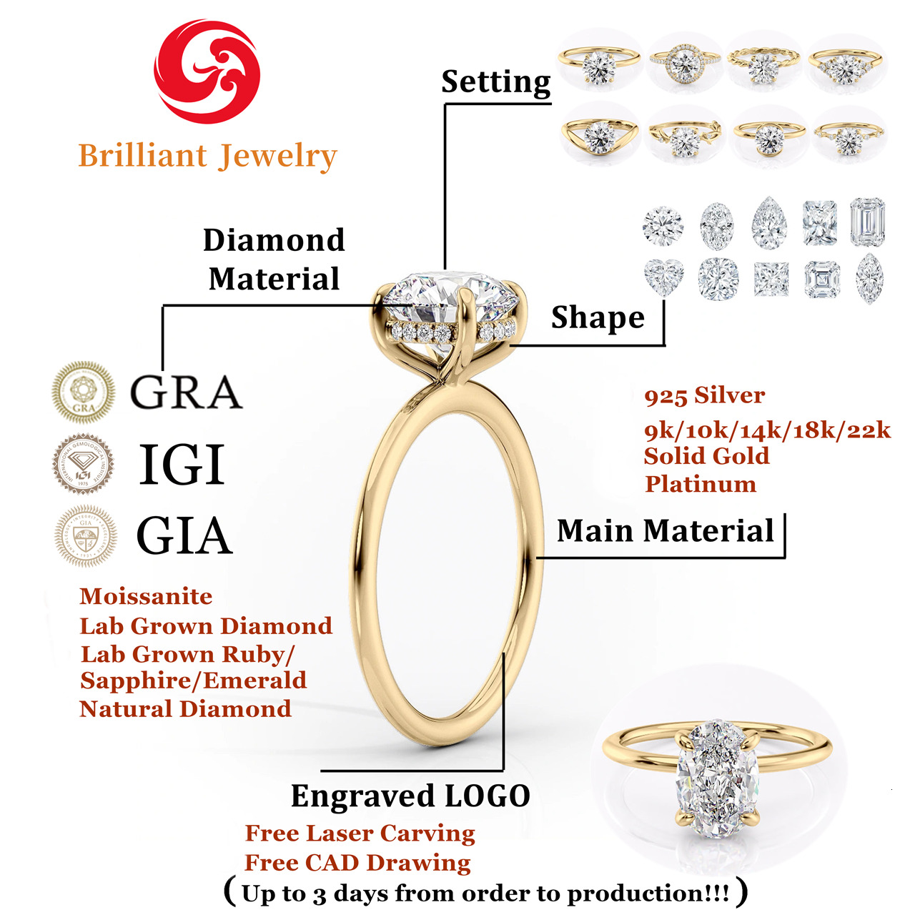 Hot Selling Pear Cut Lab Grown Diamond Ring 14k 18k Gold IGI Certified Diamond Rings for Women Engagement Wedding Gift - view 5