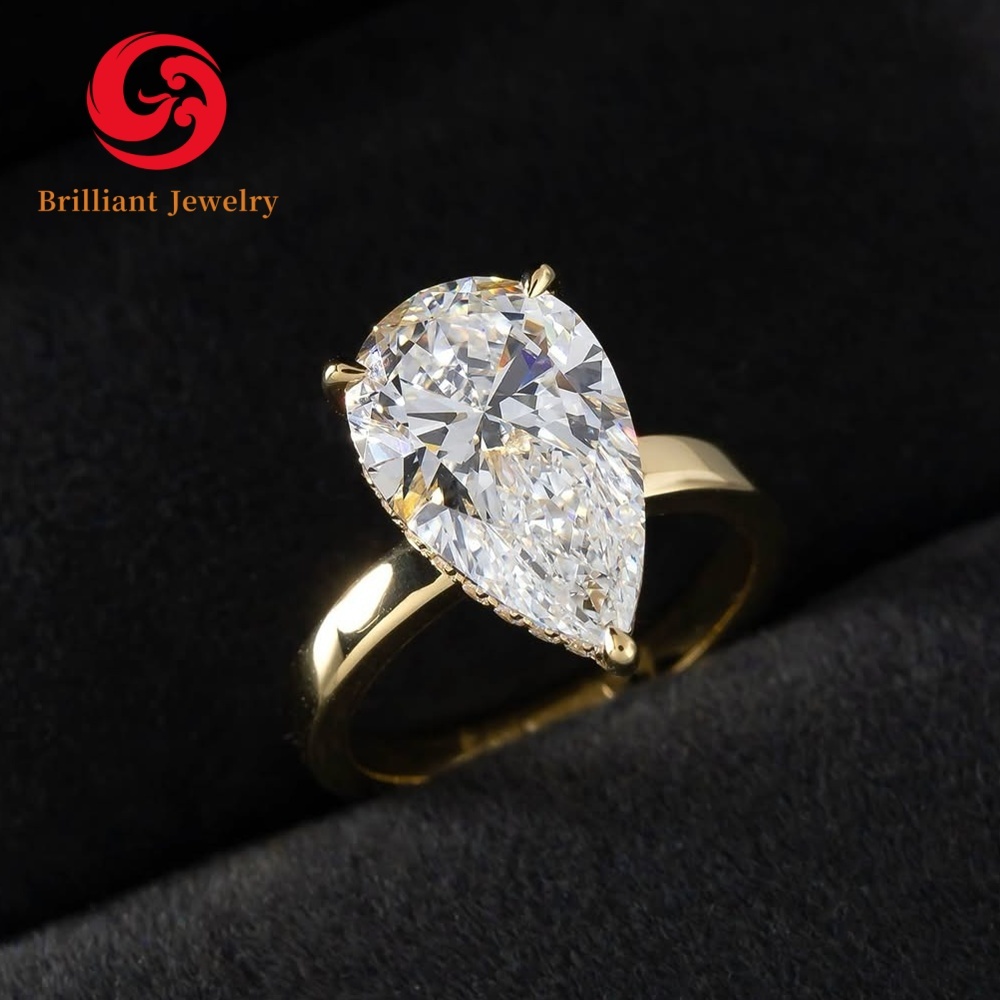 Hot Selling Pear Cut Lab Grown Diamond Ring 14k 18k Gold IGI Certified Diamond Rings for Women Engagement Wedding Gift - view 3