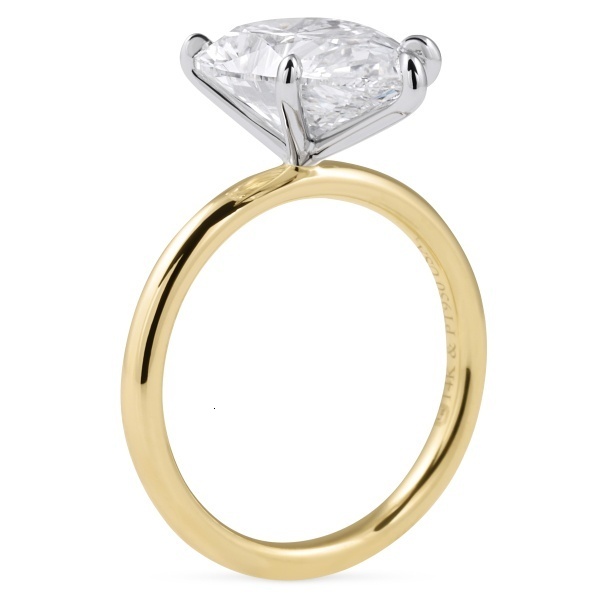 IGI Certified 4.34 ct Pear Cut Lab Grown Diamond Engagement Ring 14K Yellow Gold Two Tone VVS VS CVD HPHT Loose Diamond Ring - view 6