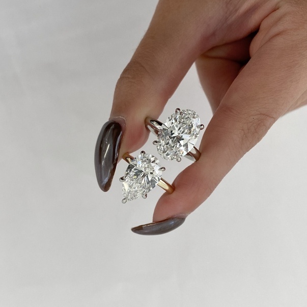 IGI Certified 4.34 ct Pear Cut Lab Grown Diamond Engagement Ring 14K Yellow Gold Two Tone VVS VS CVD HPHT Loose Diamond Ring - view 3