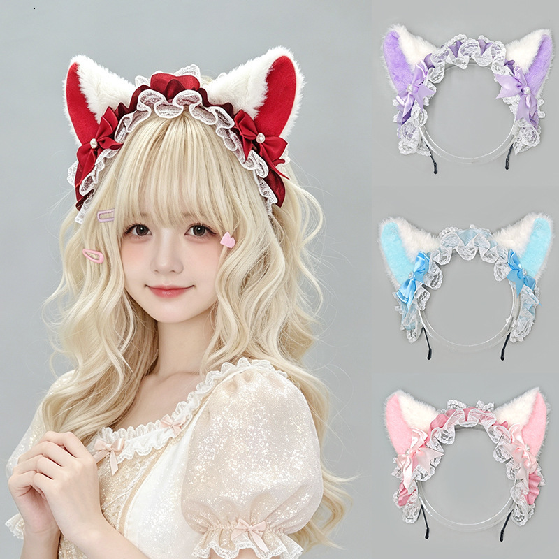 Stage Wear Lolita Bowknot Lace Headband Cosplay Prop for at