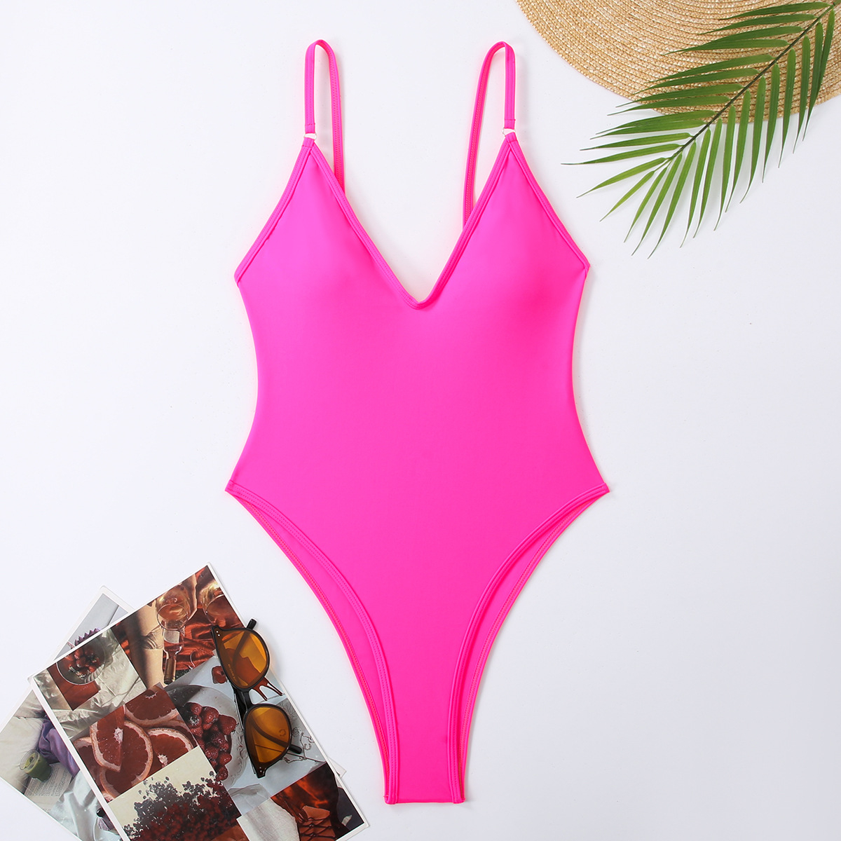 Women' s Swimwear Women Deep V One Piece Swimsuit High C - view 3