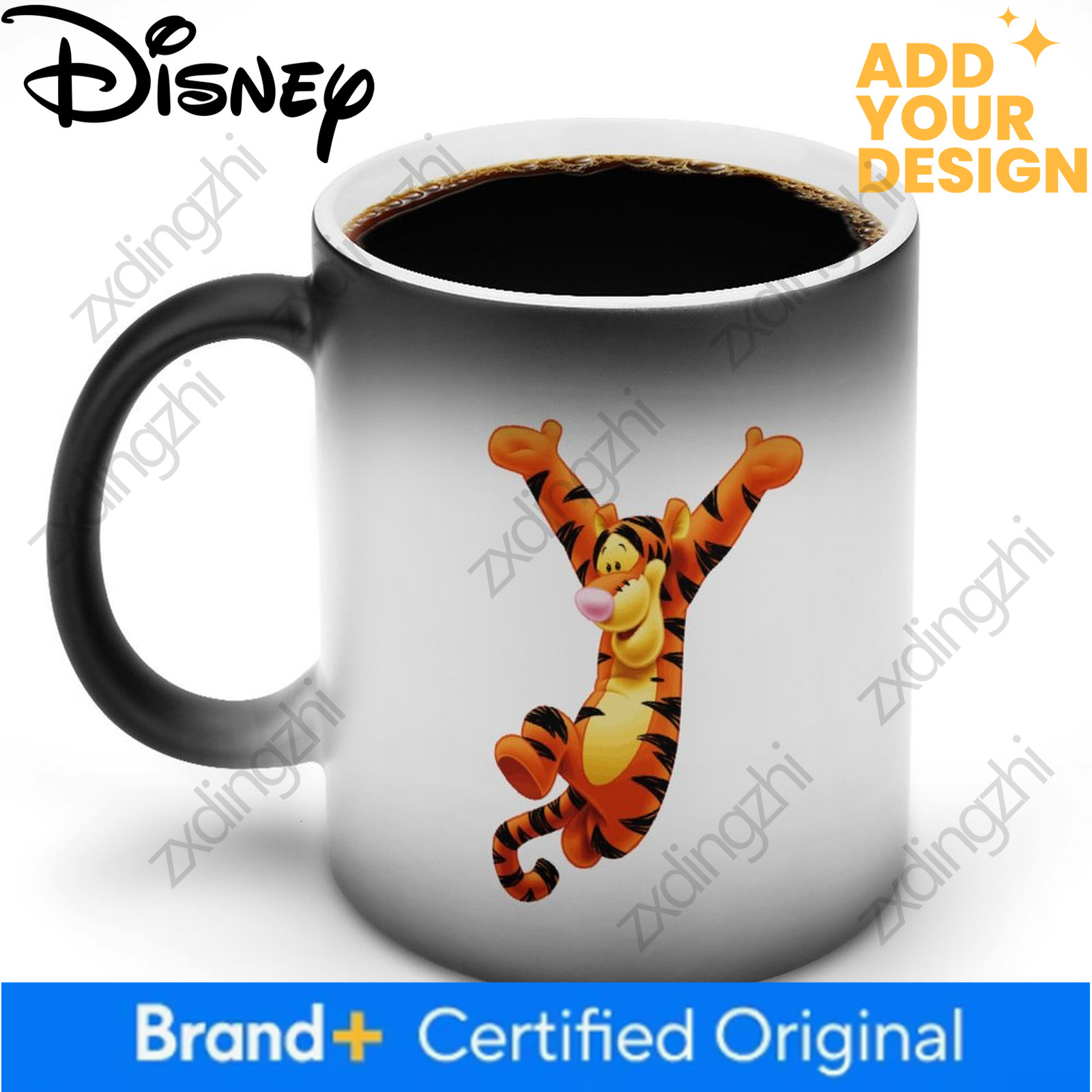 Tigger Winnie The Pooh Mugs Discoloration Drinking Mug Disney Cartoon Ceramic Coffee Cup Funny Magic Cups Heat Changing Mug with Handle Unique Gifts