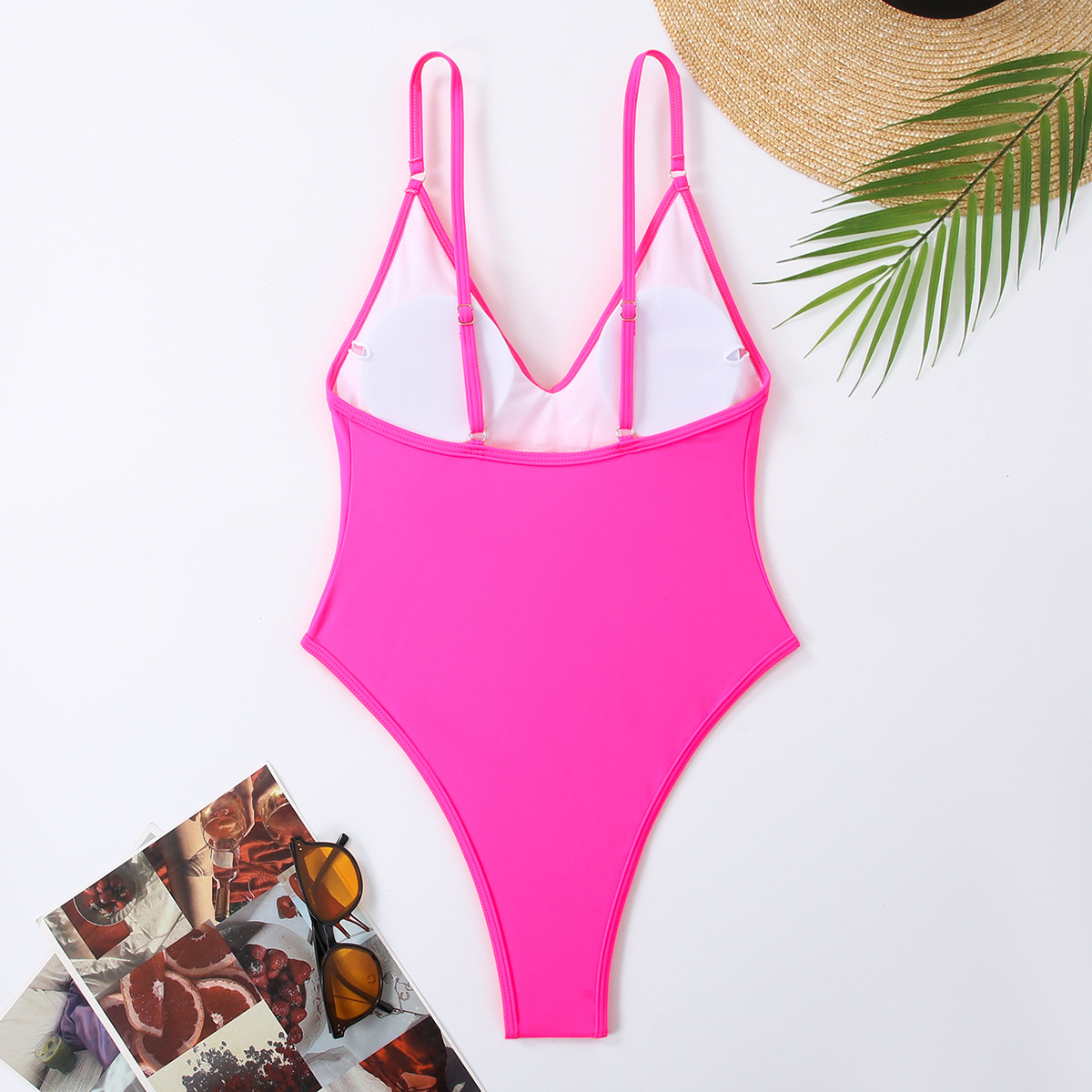 Women' s Swimwear Women Deep V One Piece Swimsuit High C - view 4