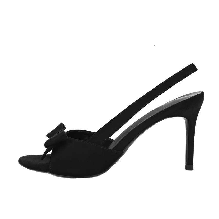 2026 Womens High Heels Sandals Black Velvet Bow Slingback Stiletto Heel Pumps Office Party Evening Fashion Shoes H260801 - view 5