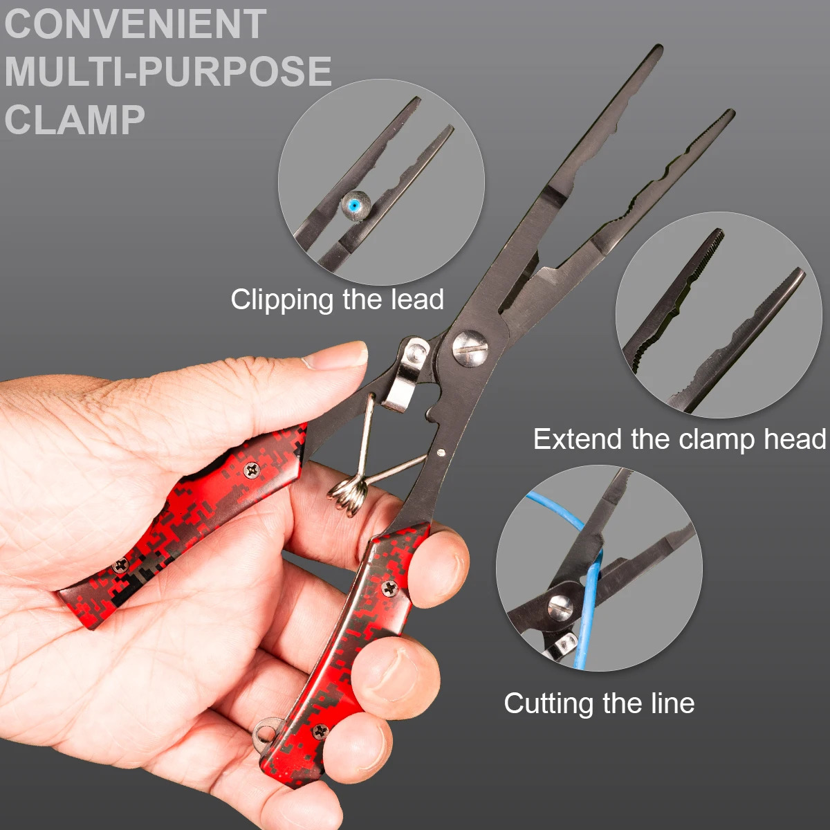 Functional Fishing Pliers Made of Stainless Steel Wire Cutters Hook Remover AntiRust Coating Tools 260922 - view 7