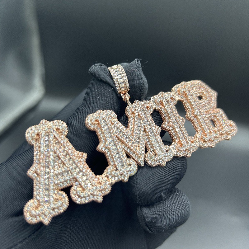 Custom Name Letter Pendant Necklace Women Moissanite Iced S925 Silver 18K Gold MRS Bridesmaid Wedding Personalized Gift - view 8