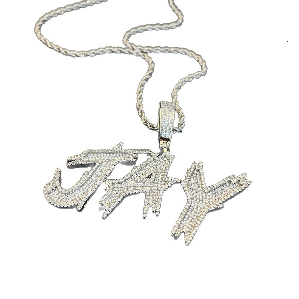 Custom Graffiti Thorn Spike Letter Pendant Men Hip Hop Moissanite Iced 18K Gold S925 Silver Wildstyle Name Necklace Streetwear Custom Jewelry - view 6