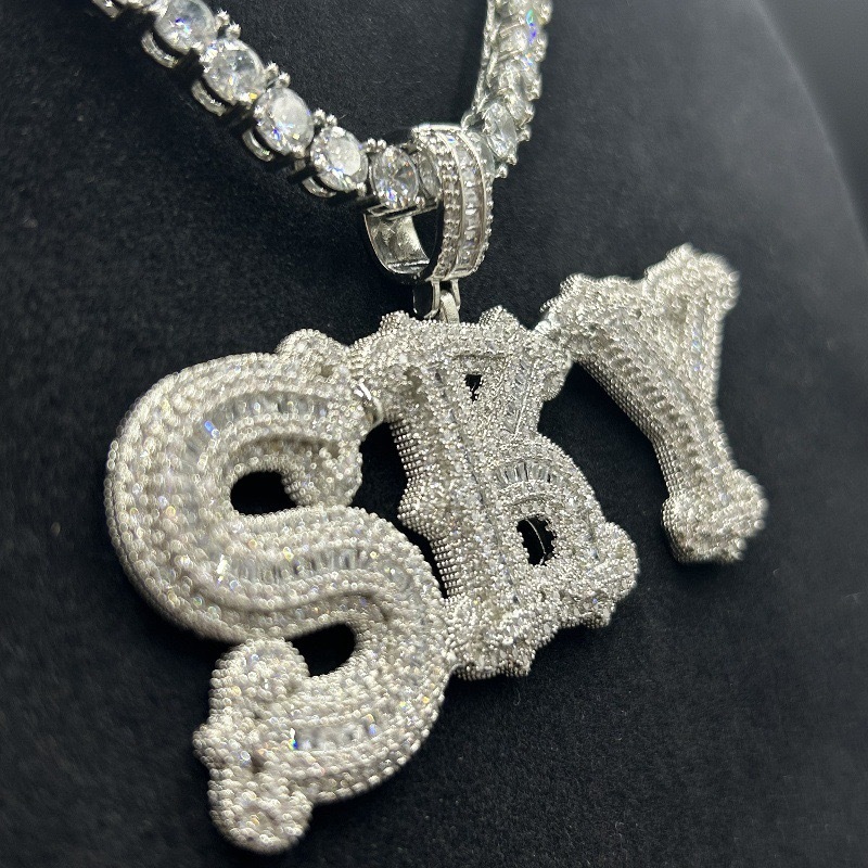 Custom Name Letter Pendant Necklace Women Moissanite Iced S925 Silver 18K Gold MRS Bridesmaid Wedding Personalized Gift - view 9