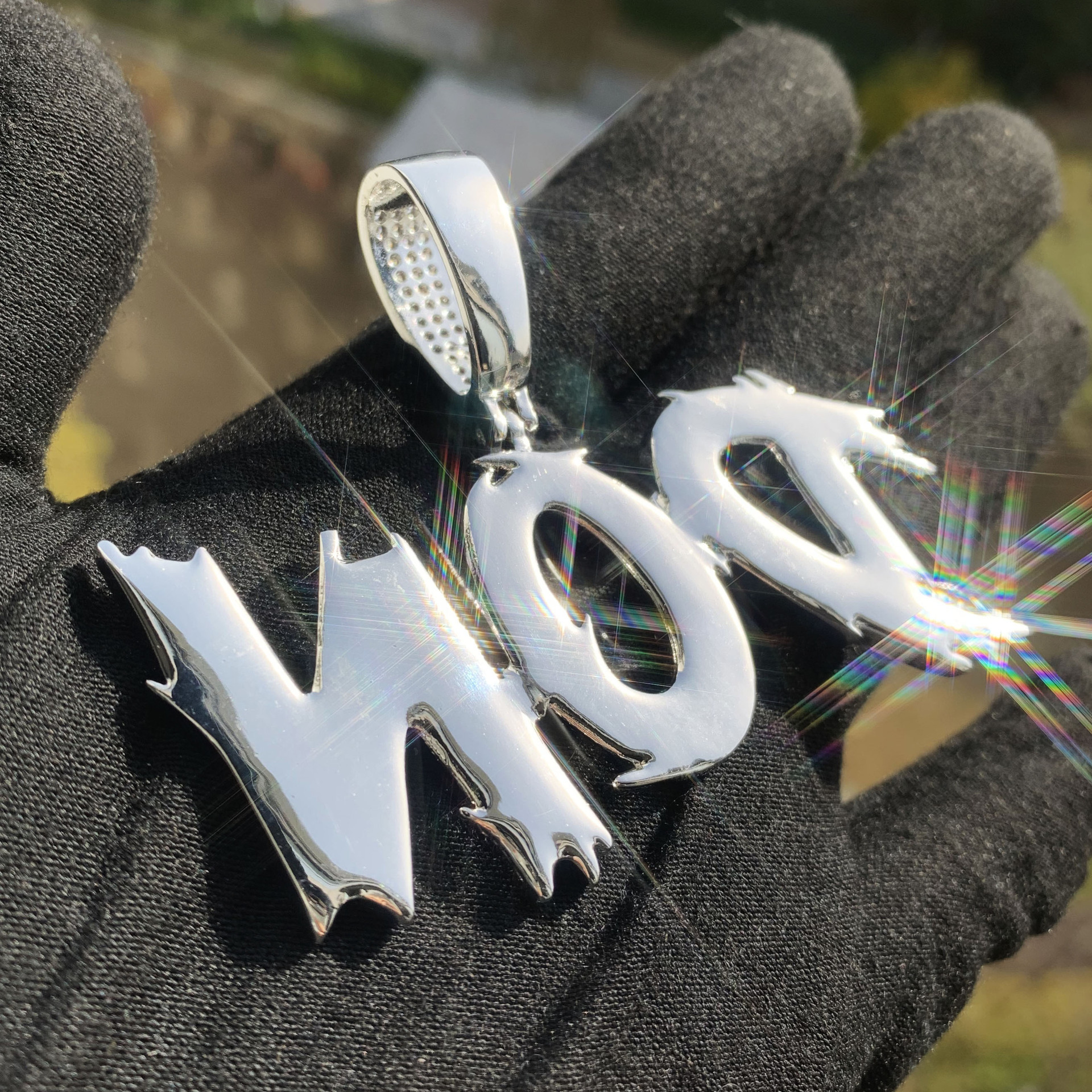 Custom Graffiti Thorn Spike Letter Pendant Men Hip Hop Moissanite Iced 18K Gold S925 Silver Wildstyle Name Necklace Streetwear Custom Jewelry - view 4