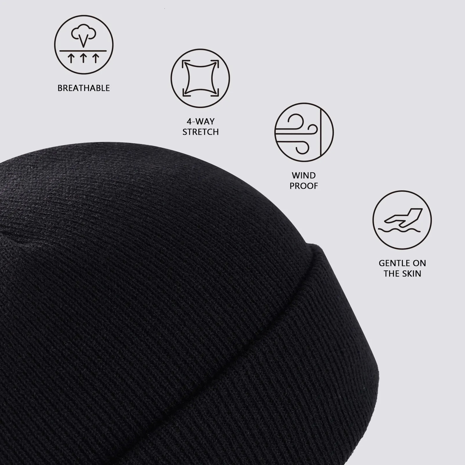 Bassdash Winter Stretchy Knit Beanie Hats Soft Warm for Men Women Lightweight Stylish Unisex Cuffed Beanies 260922 - view 5