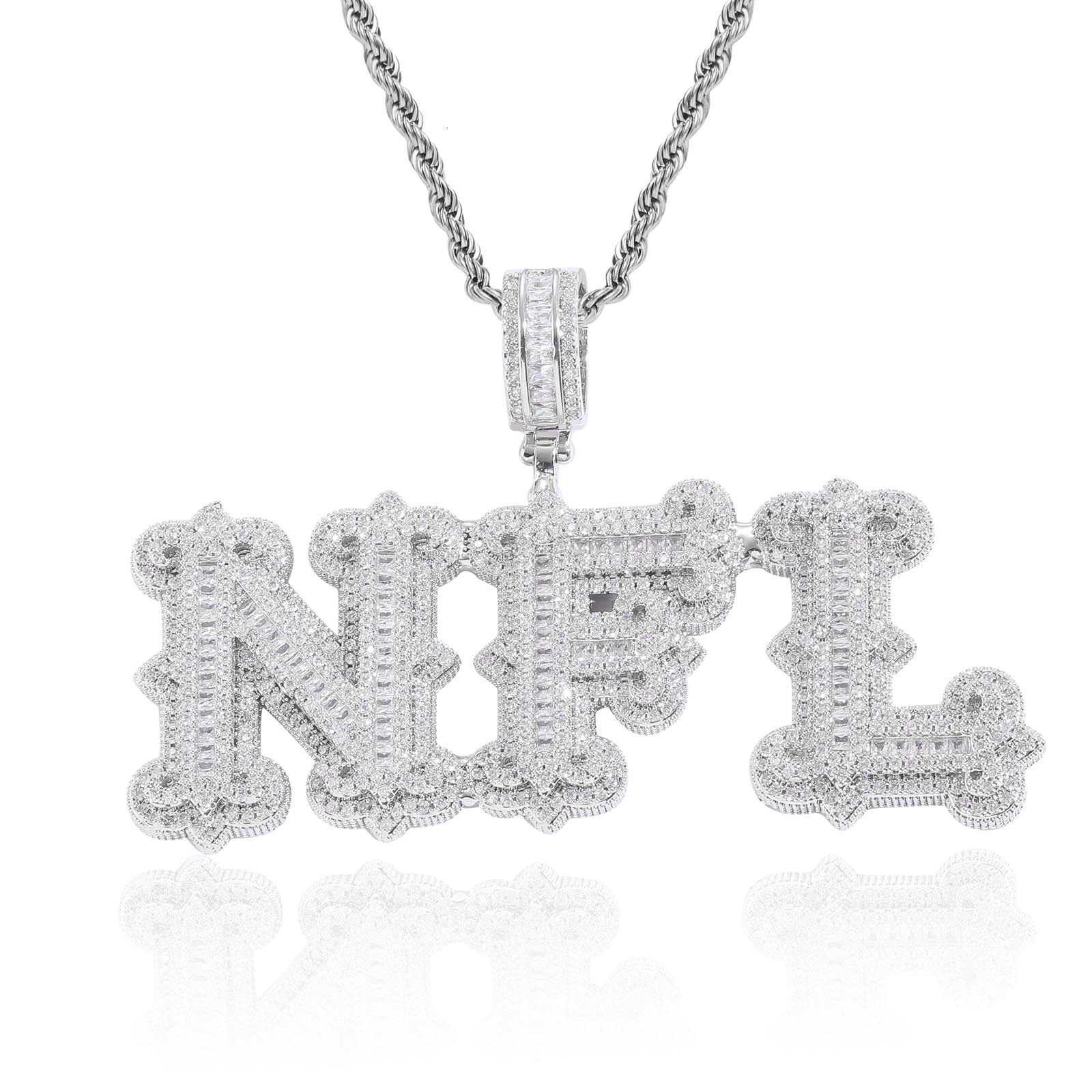 Custom Name Letter Pendant Necklace Women Moissanite Iced S925 Silver 18K Gold MRS Bridesmaid Wedding Personalized Gift - view 4