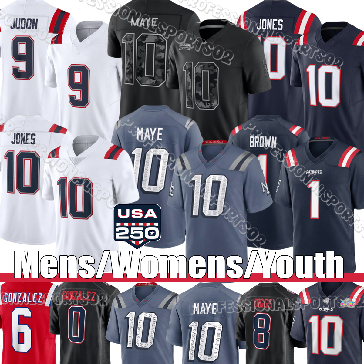 New Englands City Patriotses Jersey Drake Maye Jersey USA 250 Patch Stefon Diggs Jersey Patriotes Jersey Rivalries Collection Maglie Da Calcio-image