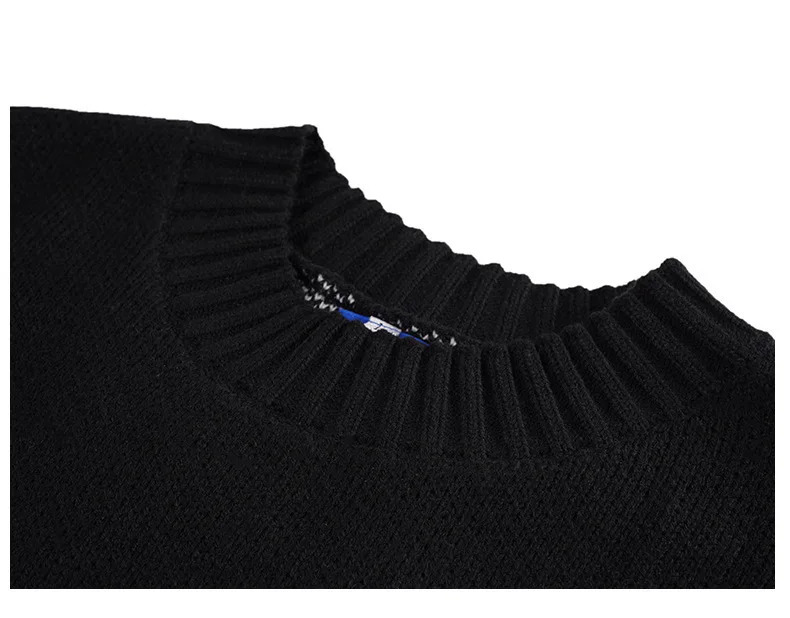 Autumn American Street Trendy Personality Flame Yarn Weaving Round Neck Loose Knitted Shirt Men's Trendy Sweater 260921 - view 7