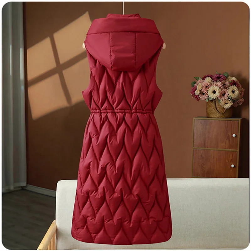 Autumn Winter Down Cotton Vest Female Parka Thicke Warm Sleeveless Hooded Jacket Women Casual Outwear Ladies Waistcoats 260923 - view 7