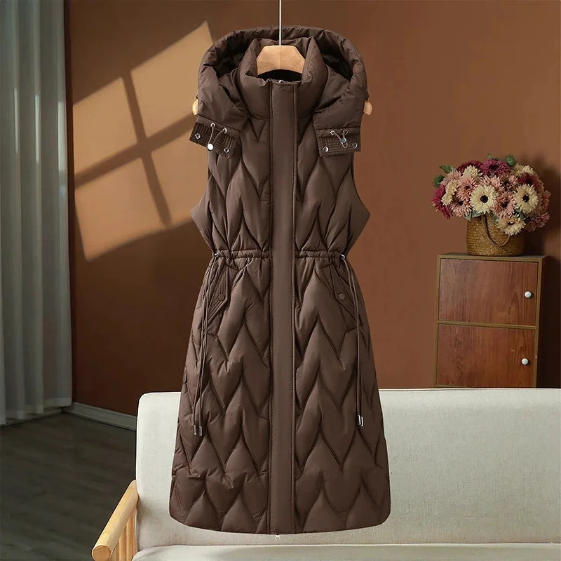Autumn Winter Down Cotton Vest Female Parka Thicke Warm Sleeveless Hooded Jacket Women Casual Outwear Ladies Waistcoats 260923 - view 6