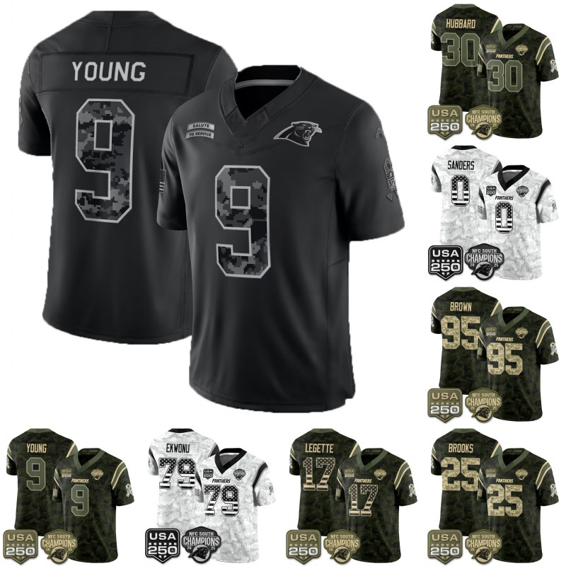 Panther Monroe Freeling Maglie Bryce Young Jaycee Horn Tetairoa Mcmillan Xavier Legette Jalen Coker Chuba Hubbard Jimmy Horn Jr. Maglia Da Calcio Pe-image