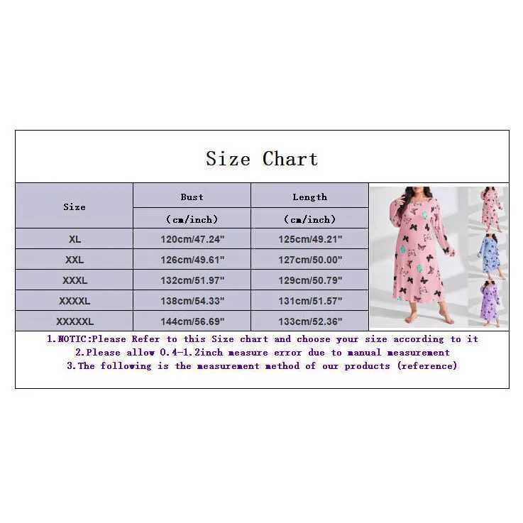 Lounge Women's Sleep Knitted Cotton Women Plus Size Lingere Nightgown Loose Nightdress Long Sleeve Night Gown Cute Cartoon Home Dress Sexy Sleepw - view 7