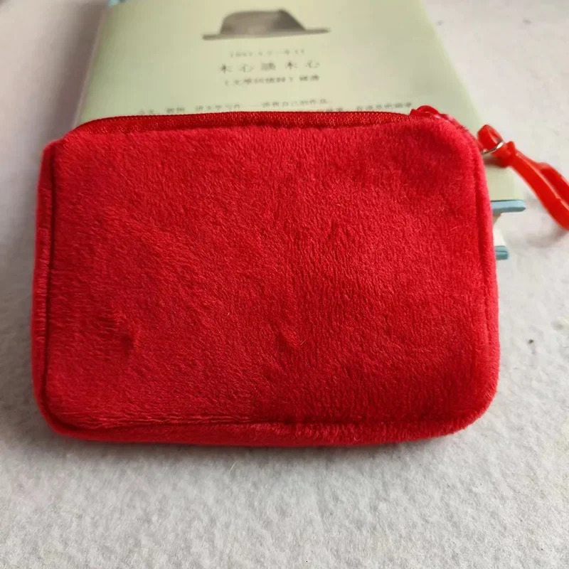 Korean Mini Fashion Plush Square Zipper Coin Purse Card Package Coin Bag Cute Purse Key Earphone Pouch Women Thin Small Handbag 260924 - view 7