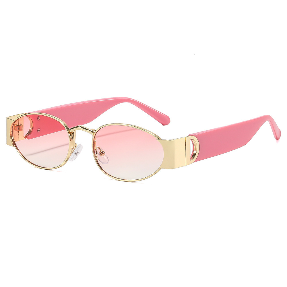 Luxury Brand Designer Sunglasses Retro Metal Oval Frame Personality 2026 New Fashion Modern Trendy Street Style Sunglasses For Men And Women - view 6