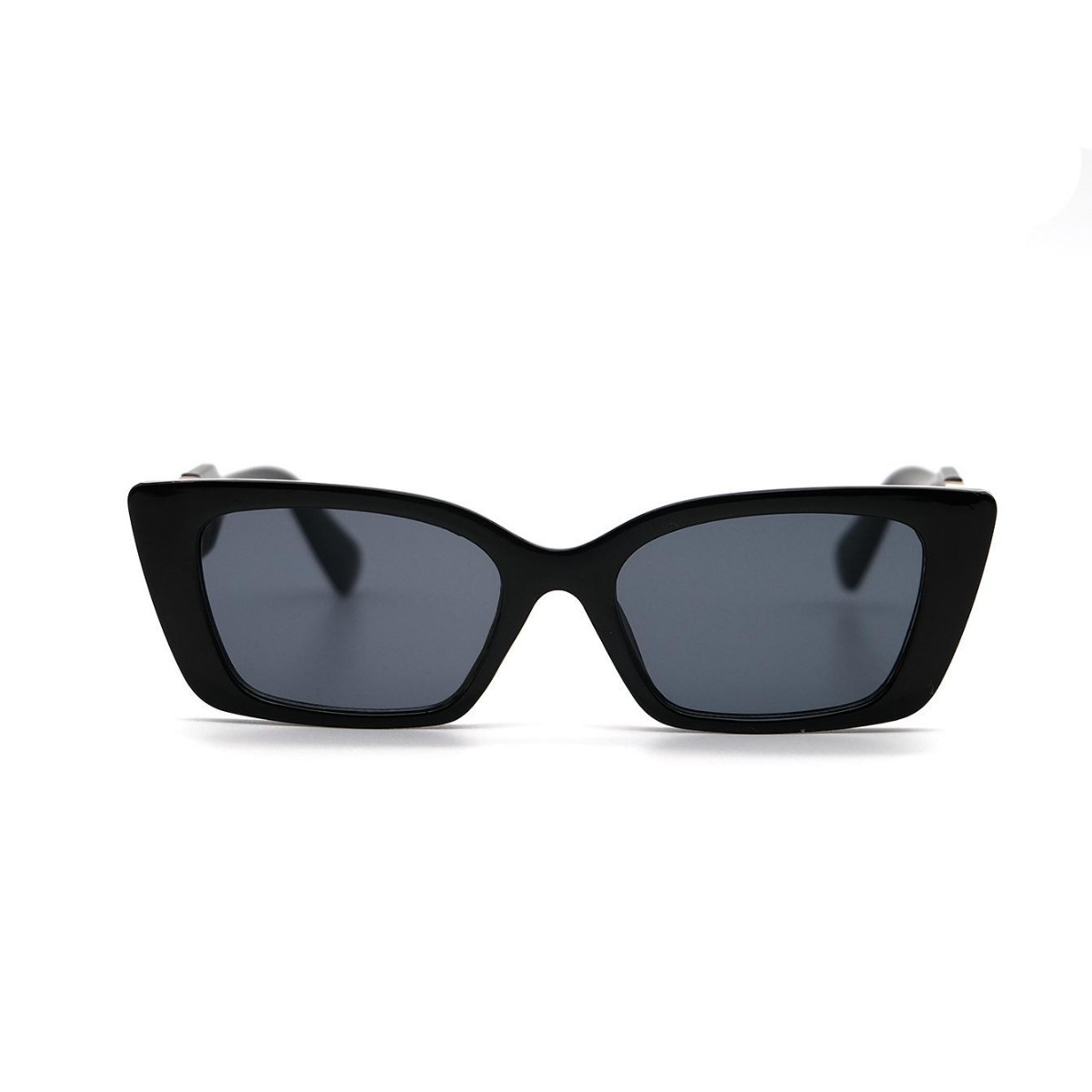 High-End Designer Sunglasses Shein Simple Small Rectangular Temple Glasses With Metal Double Ring Decoration For Beach Parties And Vacations, Fashiona - view 4
