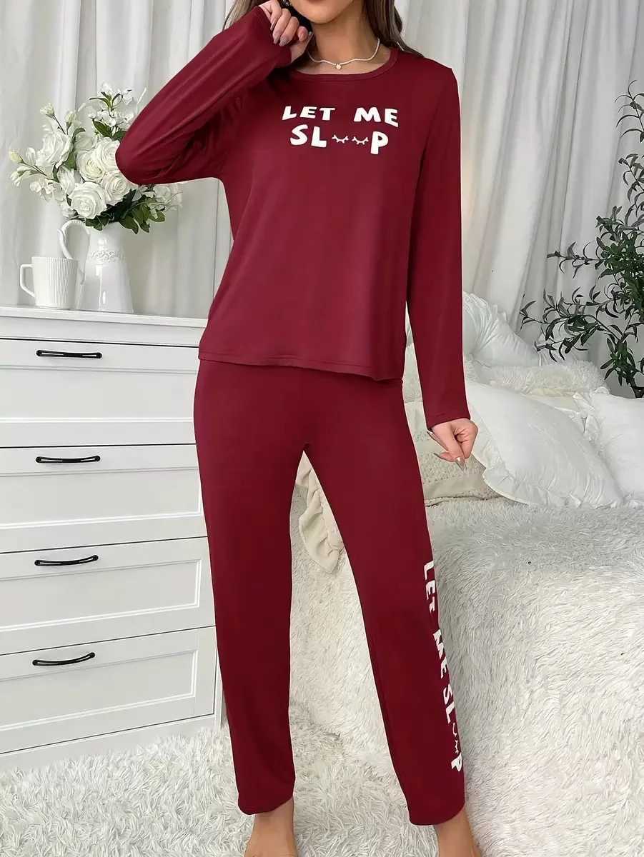 Women's Sleep Lounge spring Autumn Women's Pajamas Set Long Sleeve T-shirt Tops and Long Pants Sets Home Wear Loungewear Female Sleepwear H2 - view 5