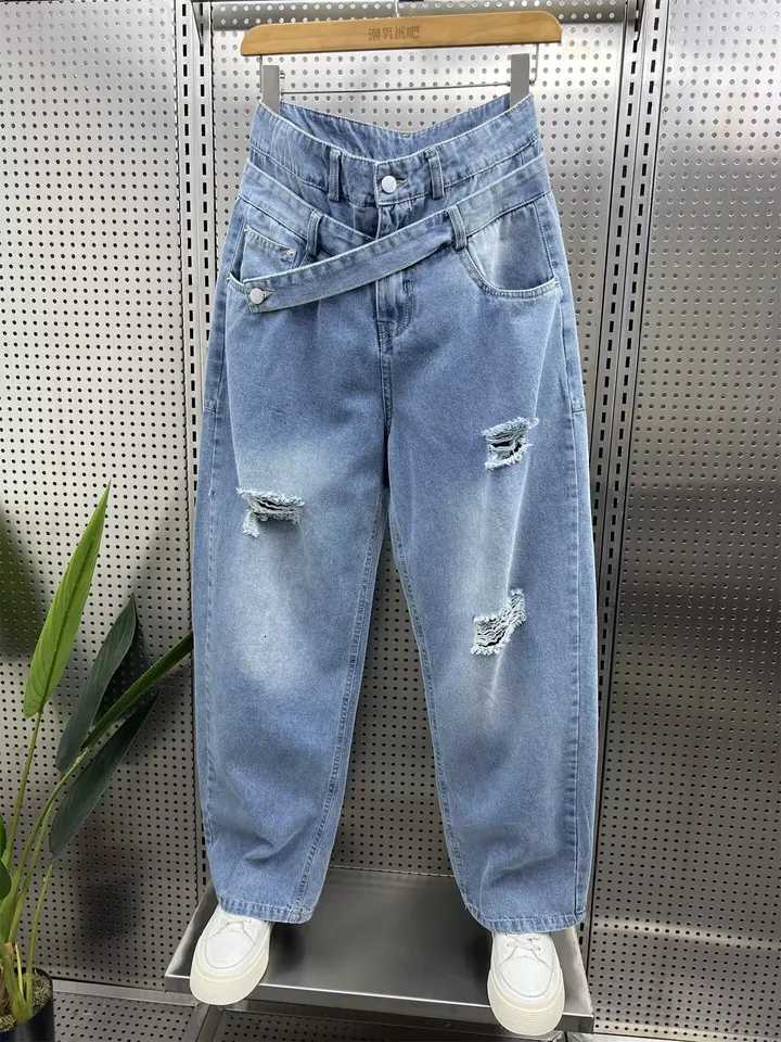 Men's Jeans New Men's Ripped Jeans Baggy Straight Fashion Vintage Blue Denim Pants Personality Streetwear Hip Hop Male Trousers H260924 - view 4