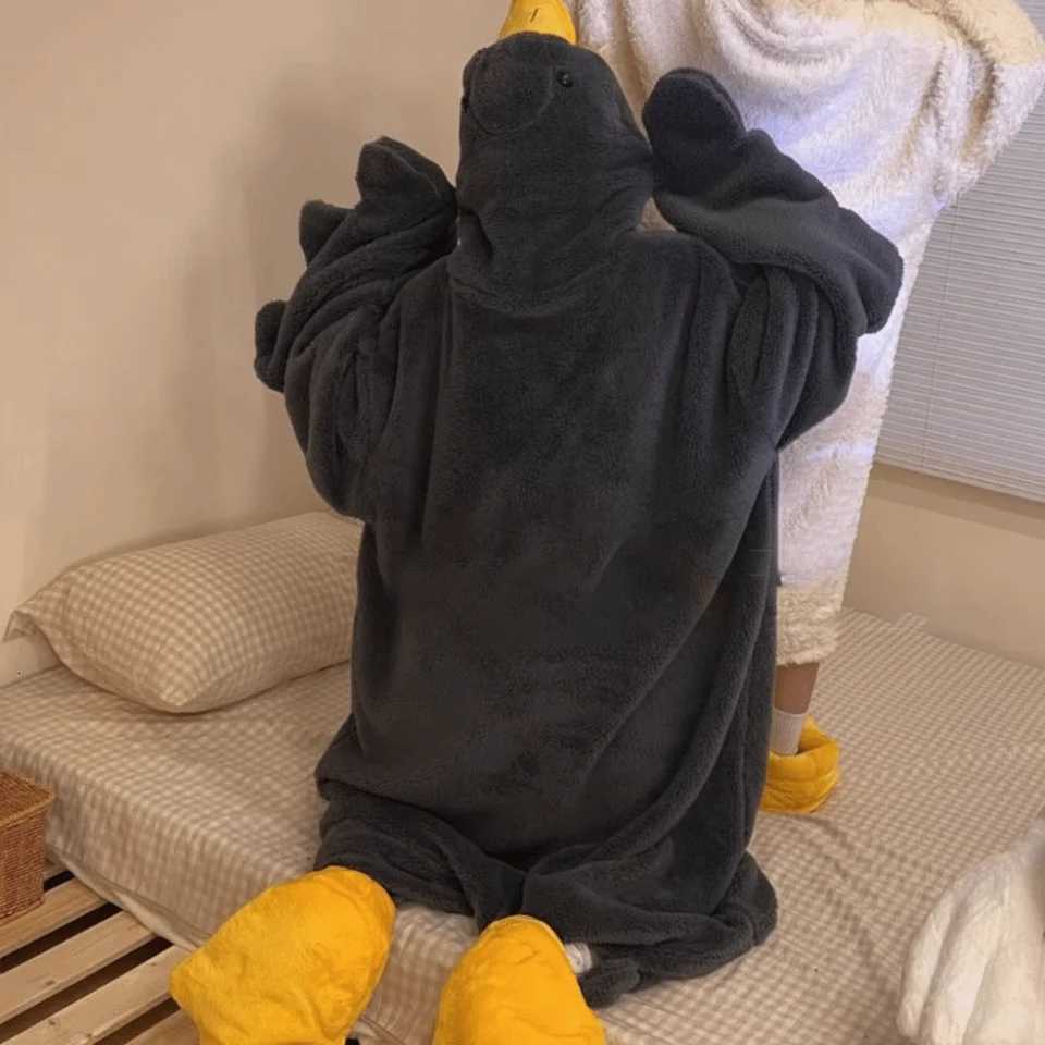 Sleep Lounge Women's Soft Coral Fleece Big White Goose Onesie Pajamas Cartoon Thicken Cosplay Costume Sleep Dress Texture Windproof PajamasC26092 - view 5