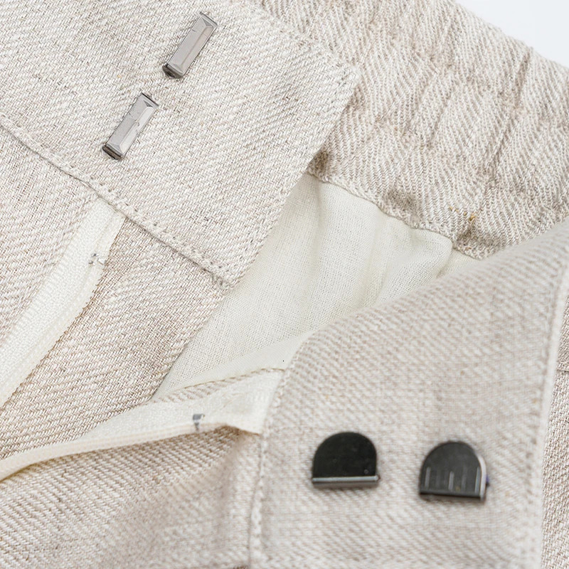 HighQuality 100% Linen Womens Shorts 2026 Summer Office Ladies Twill Soft And Loose HighWaisted Straigh Pants Girl 260924 - view 7