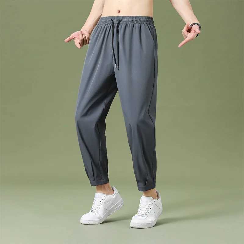 Men's Pants Men's dr1 Ice Silk Casual Pants Thin Loose Jogger Trousers Straight Ankle Length Sports Sweatpants D260924 - view 4